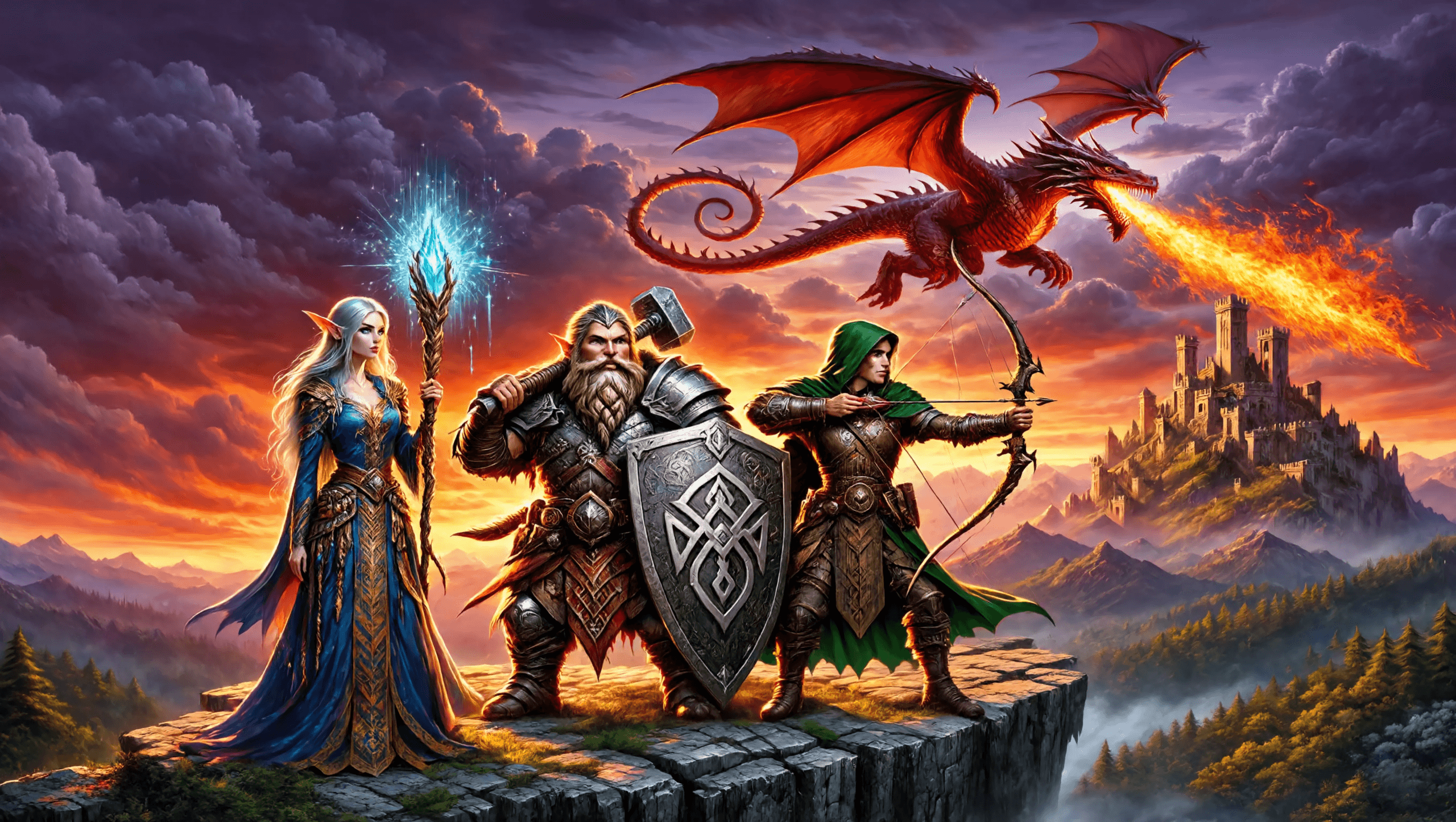 Категория фэнтези-миниатюр для Dungeons and Dragons (D&D): 3D-печать драконов, магов и героев для настольных ролевых игр.