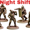 Групповой рендер отряда Night Shift — 3D печать смолой, 4 бойца и кибер-собака для настольных игр и Necromunda.