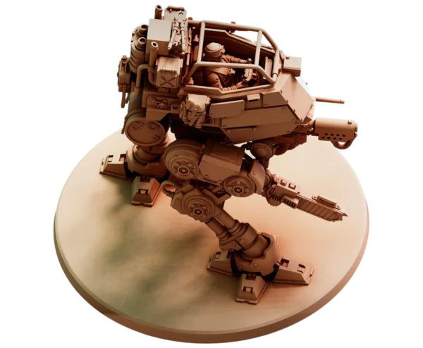 Sci-fi шагоход DESERT HAWKS с пилотом — 3D печать смолой, киберпанк-техника с открытой кабиной.