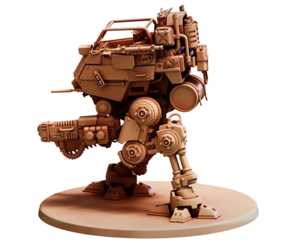 Sci-fi шагоход DESERT HAWKS с гидравликой — 3D печать смолой, киберпанк-мех с кабелями и блоками.