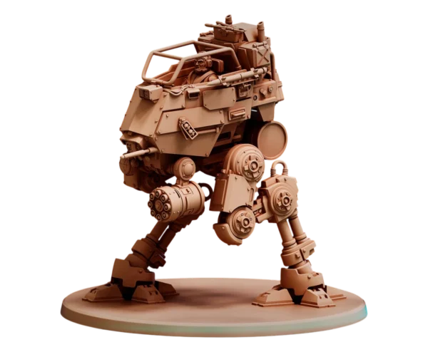Sci-fi шагоход DESERT HAWKS с многозарядным орудием — 3D печать смолой, техника для настольных игр.