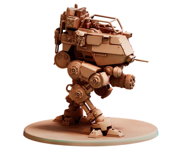 Sci-fi шагоход DESERT HAWKS с многоствольным орудием — 3D печать смолой, модель для киберпанк-сеттинга.